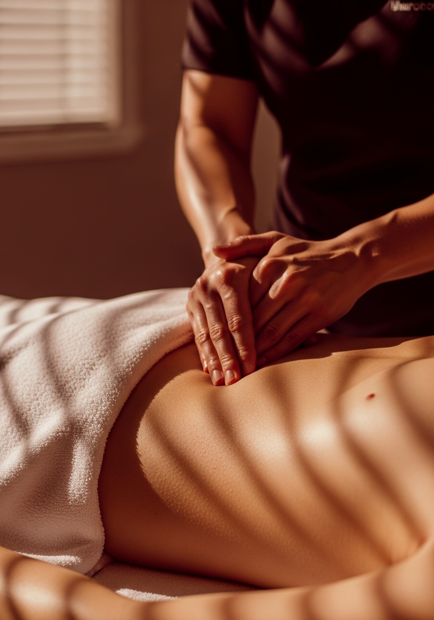 Therapeut voert postoperatieve lymfedrainage uit bij cliënt